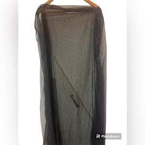 Vintage vtg mistee black sheer see thru nylon boudoir sleeveless over gown med